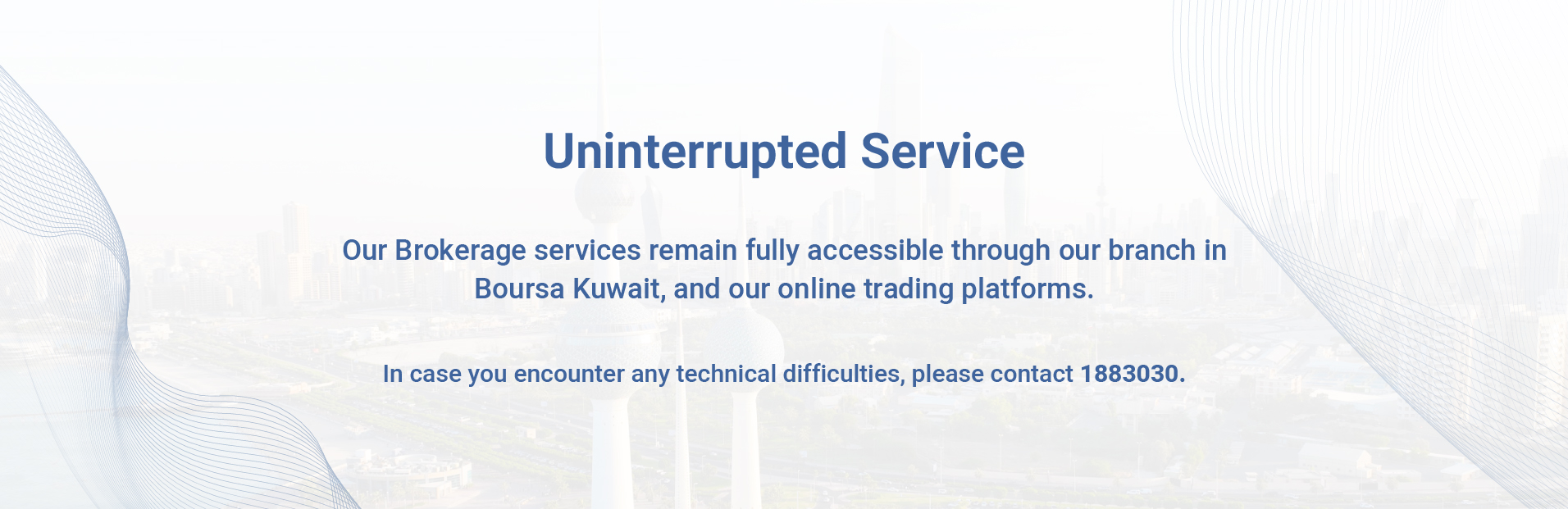 Uninterrupted Service Website Banner En